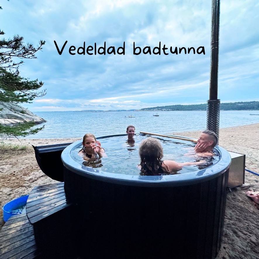 Vedeldad badtunna